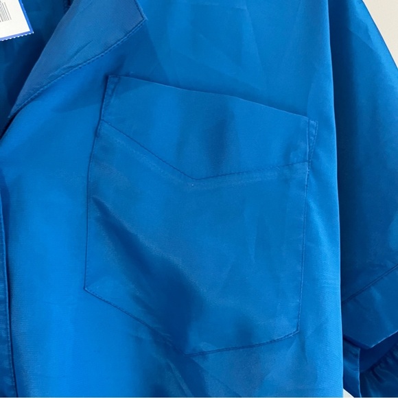 Vintage Women’s short sleeve button up blue top SK & Company secretary blouse - Picture 3 of 7